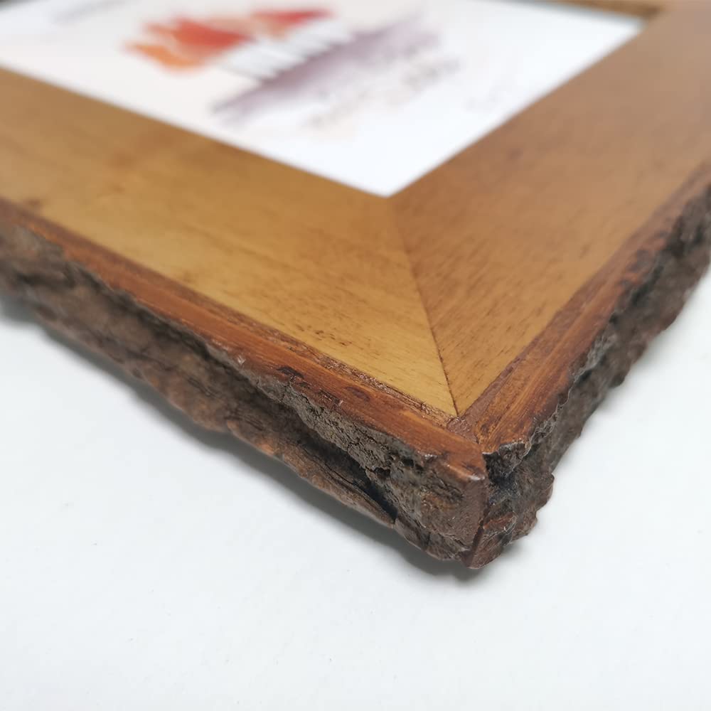 Eosglac 8x10 Live Edge Picture Frames, Rustic Wooden Photo Frame Farmhouse Decor for Tabletop or Wall Display, Natural Brown